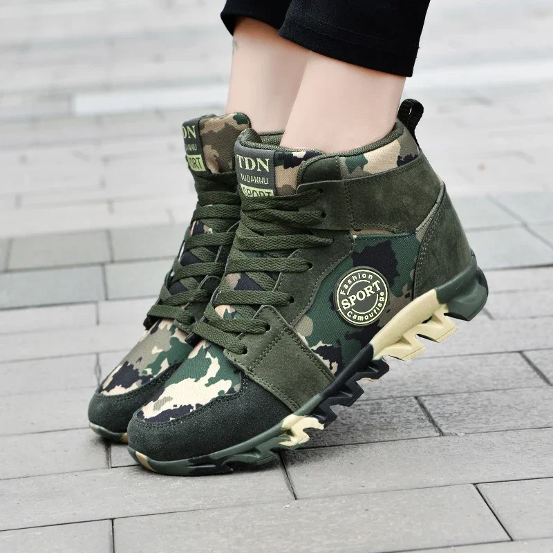 Shoes for Women Sneakers Lace Up Height Increase Shoes Woman Fashion Camouflage Platform Trainers Shoe Chunky Hiking Casual Shoe