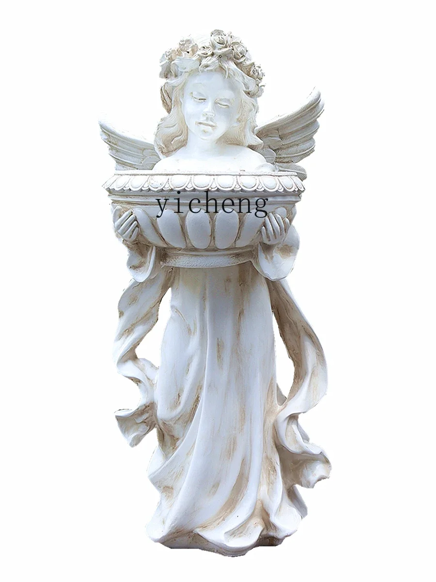 ZC European courtyard decoration angel big garden living room resin outdoor floor landscaping decoration ornament