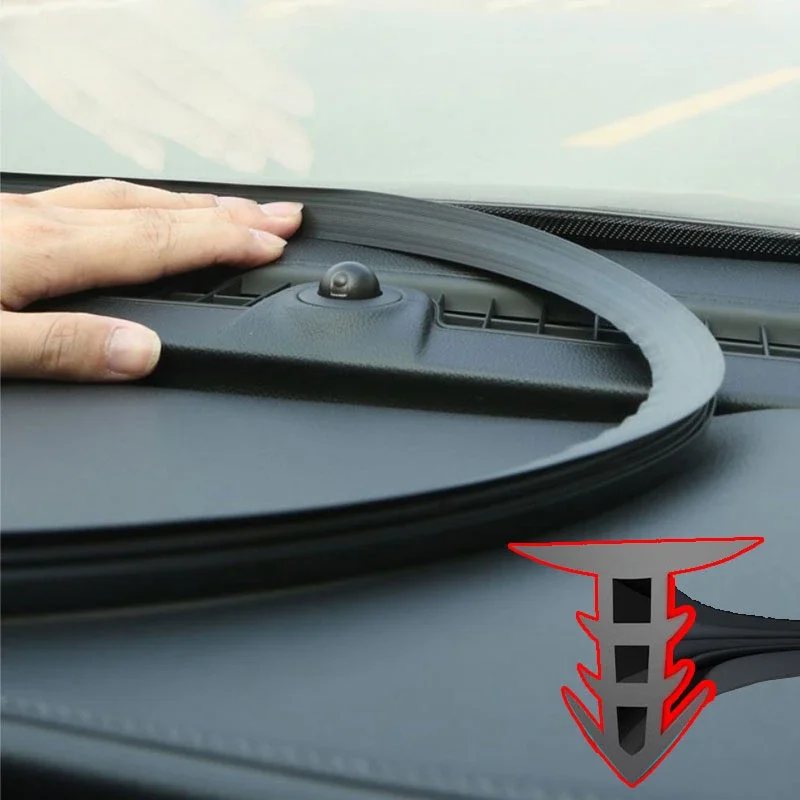 KMIND 1.6m Auto Dashboard Sealing Strip Universal Car Sticker Rubber Seals Noise Insulation for Weatherstrip Car Accessories