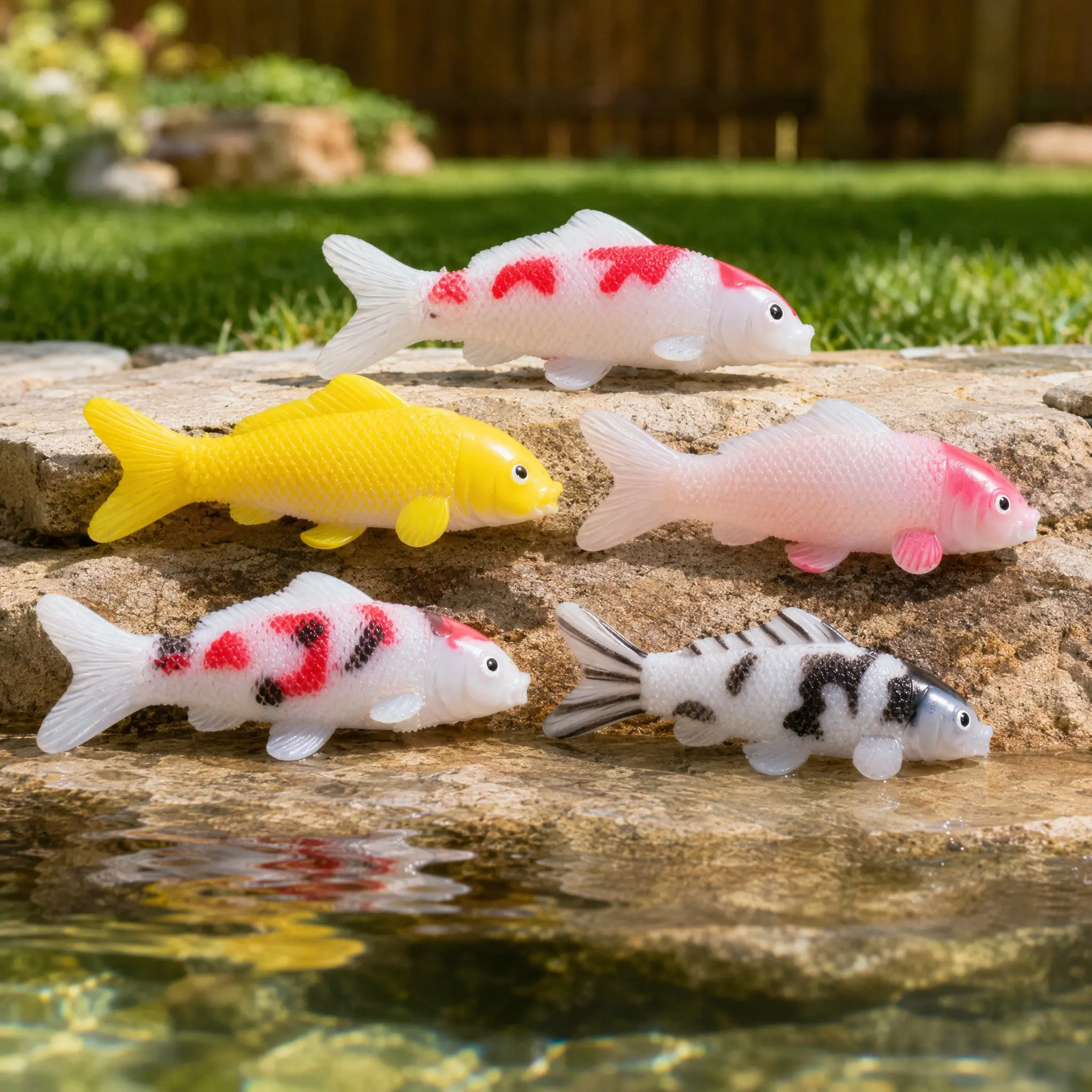 5Pcs Detailed Koi Fish Models PVC Lifelike Artificial Fish for Aquarium Decor Miniature Tank Enhancement Colorful Photo Props