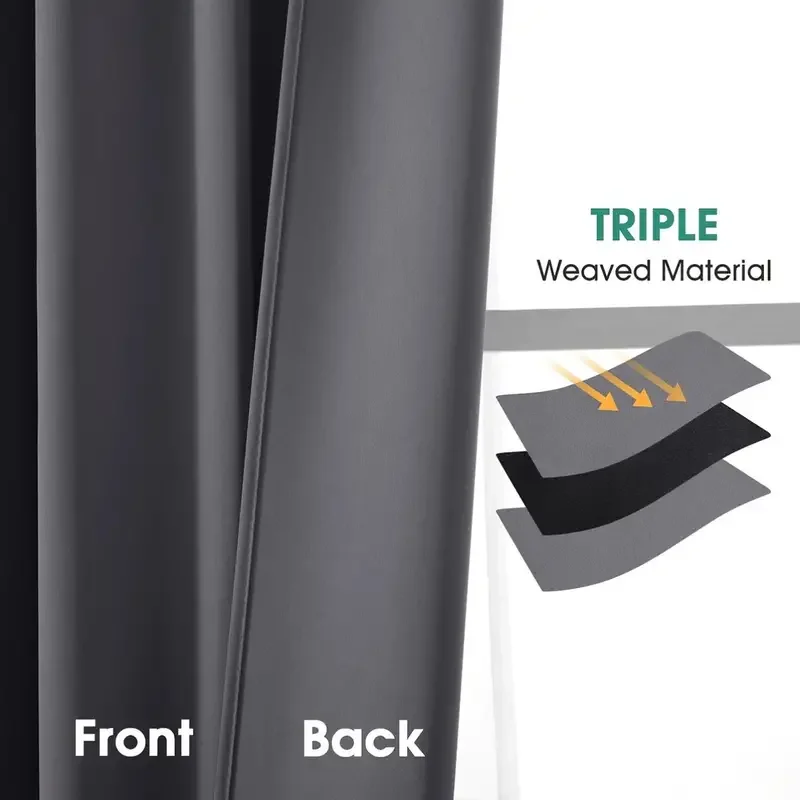 

2 Panels Short Curtains For Kitchen RV Curtain Tiers 100% Blackout Drapes Rod Pocket Light Block Privacy Small Window Curtains