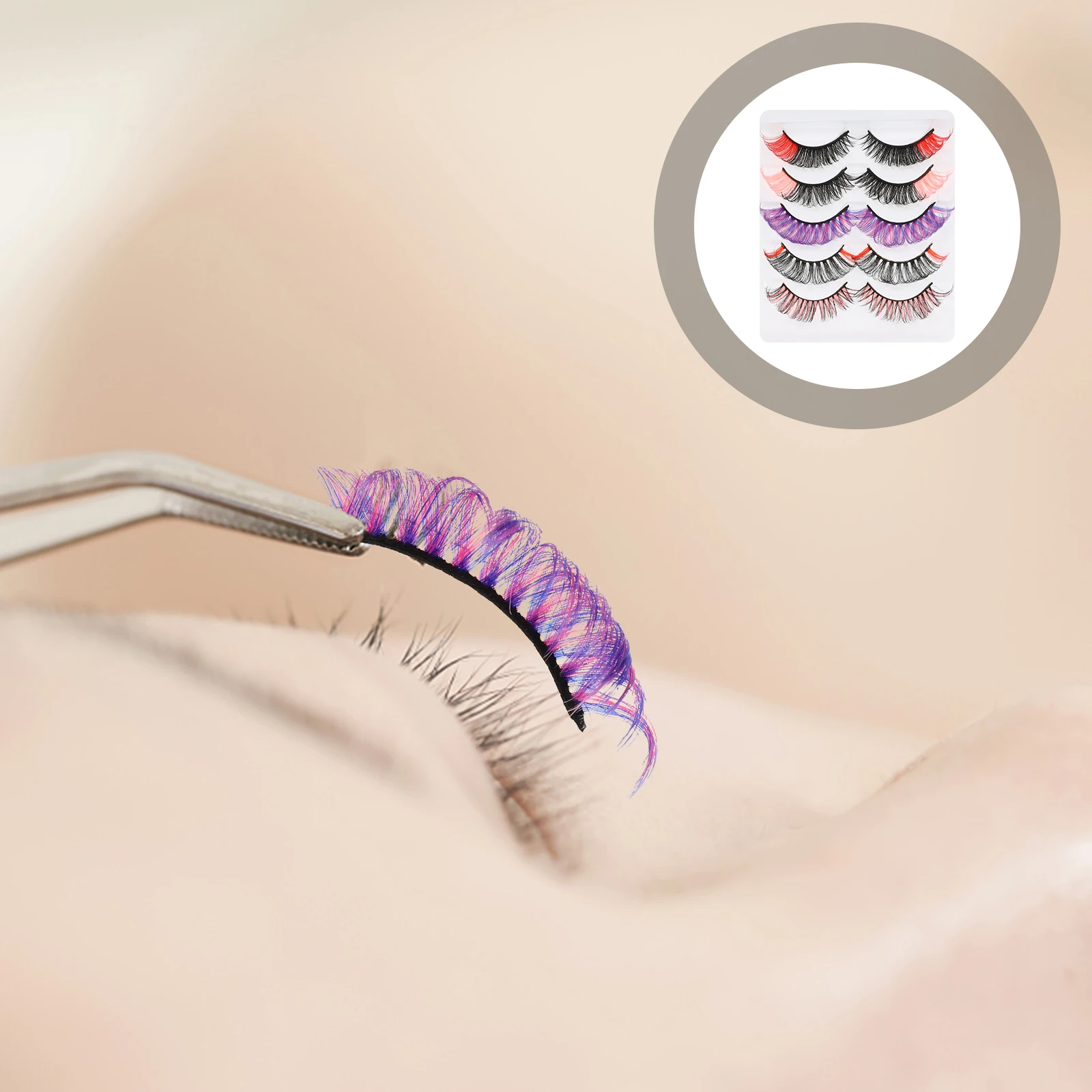 Gekleurde wimpers Valse wimpers Vrouwelijke natuurlijke schoonheid Fake Curling Dichte verlenging Party Smoky Makeup Tool