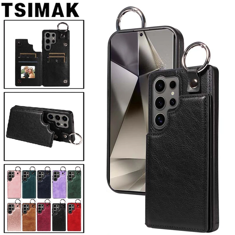 Brieftasche Fall Für Samsung Galaxy S25 Ultra S24 Plus S22 S21 FE S23 A12 A22 A32 A52 A52S A72 4G 5G Leder Karte Slots Halter Abdeckung