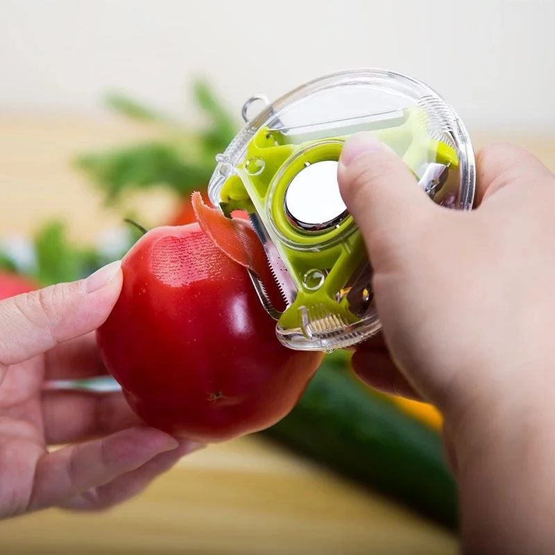 

3 In 1 Stainless Steel Peeler Shredder Portable Manual Vegetable Fruit Cutter Multifunctional Scraper Kitchen Tool