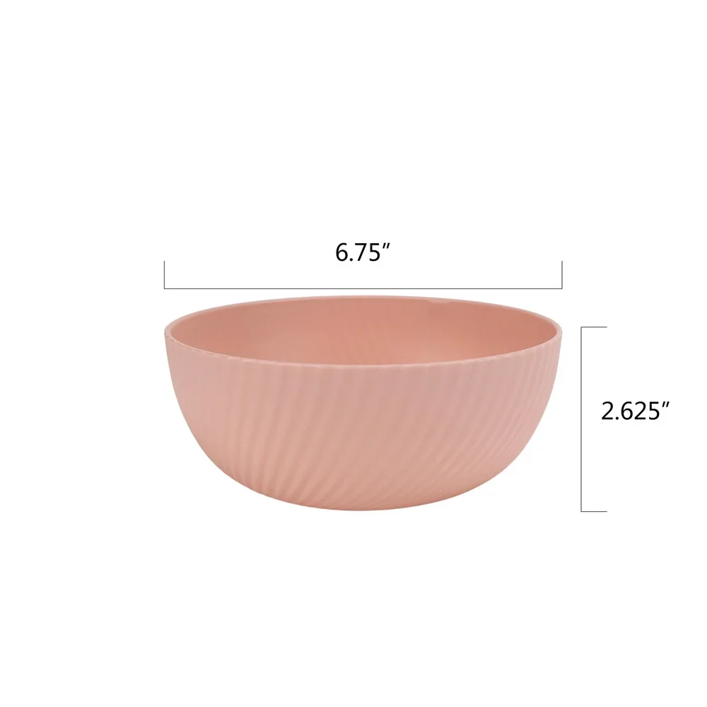 30-Piece Pink Swirl Dinnerware Set 6