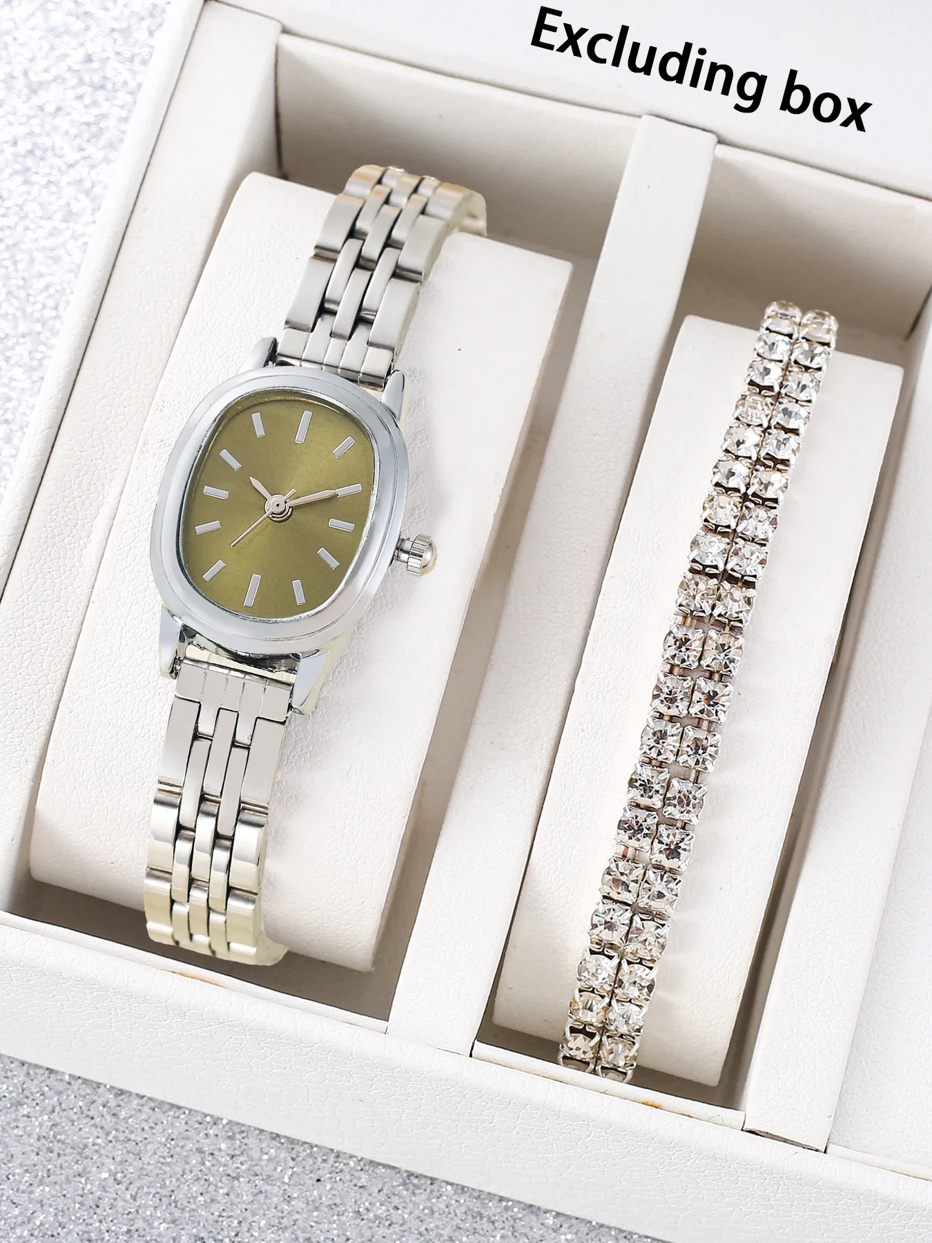 2-piece fashionable round versatile design, light luxury women's watch, women's high-end feel, business temperament set