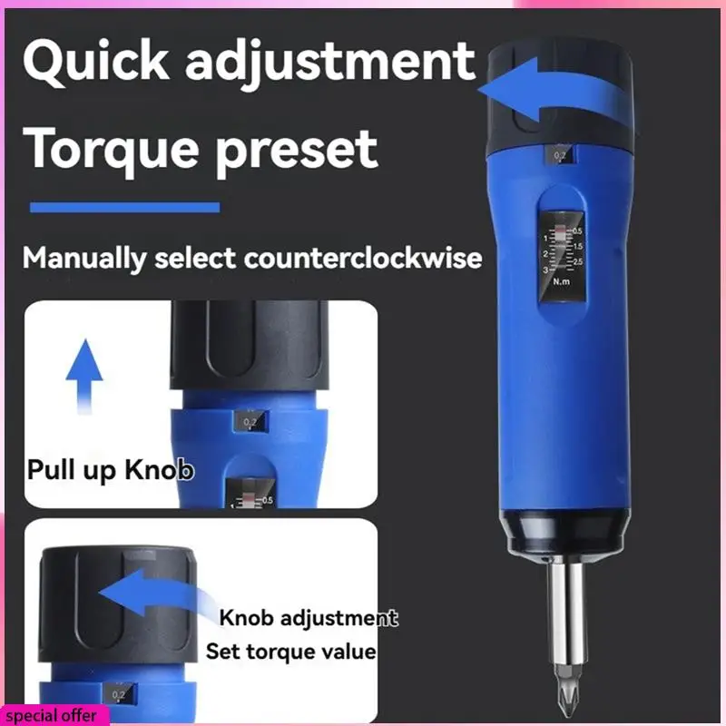 

A64Z Digital Display Preset Adjustable Torque Screwdriver With 1/4In Drive 4Bits Included With Box Screw Torque Set