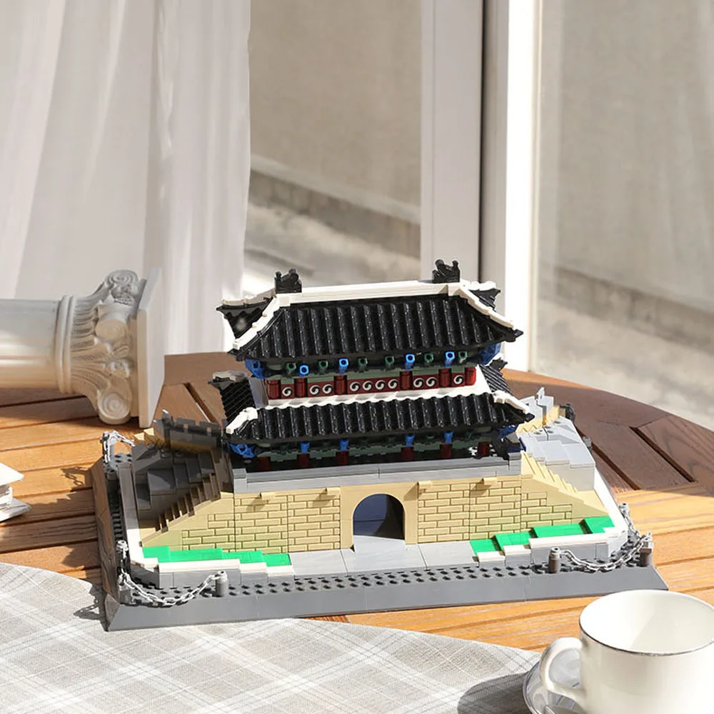 

Creative Seoul Korea Historical Ancient Architecture Building Block Chongli Gate Construction Model Sets Bricks Toys Collection