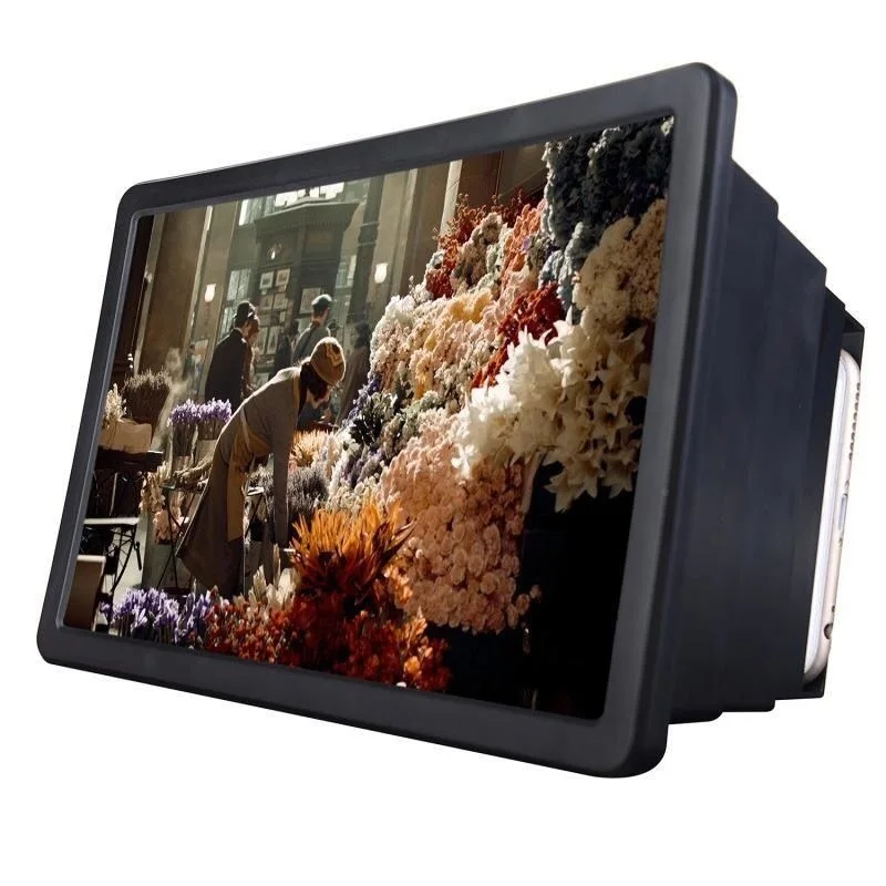 Lupa de pantalla de teléfono móvil 3D, soporte de escritorio plegable para teléfono, ampliador, amplificador de vídeo, soporte para proyector