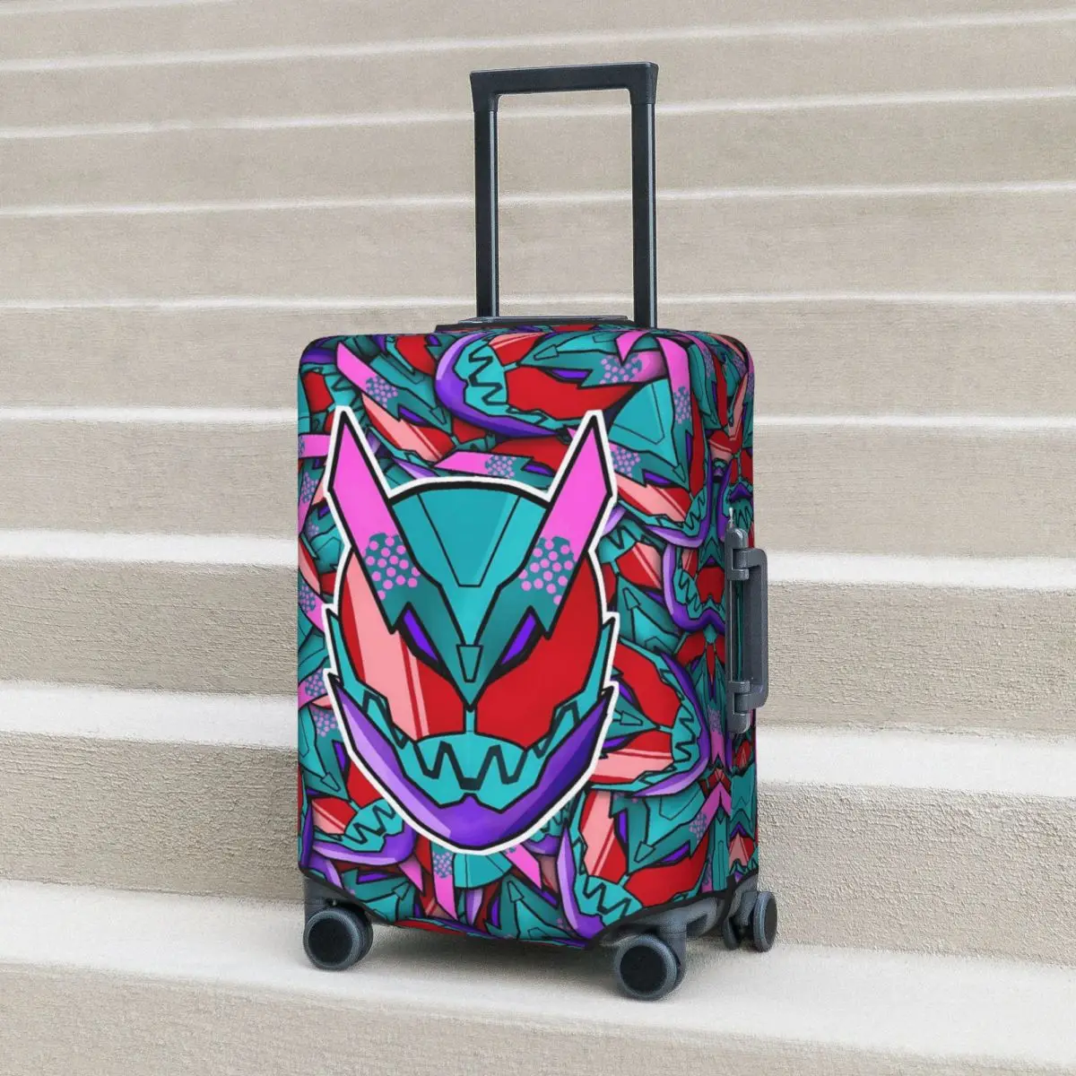 

Neon Purple Camo Kamen Rider Anime Suitcase Cover Cruise Trip Flight Fun Luggage Accesories Protection