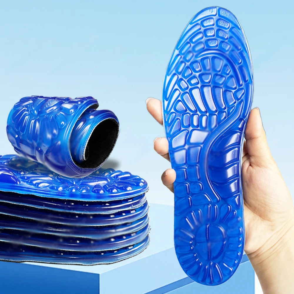 New Orthopedic Gel Silicone Insoles Arch Support Shock Absorption Soft Cushion Massaging for Sport Running Walking Orthotic Pad