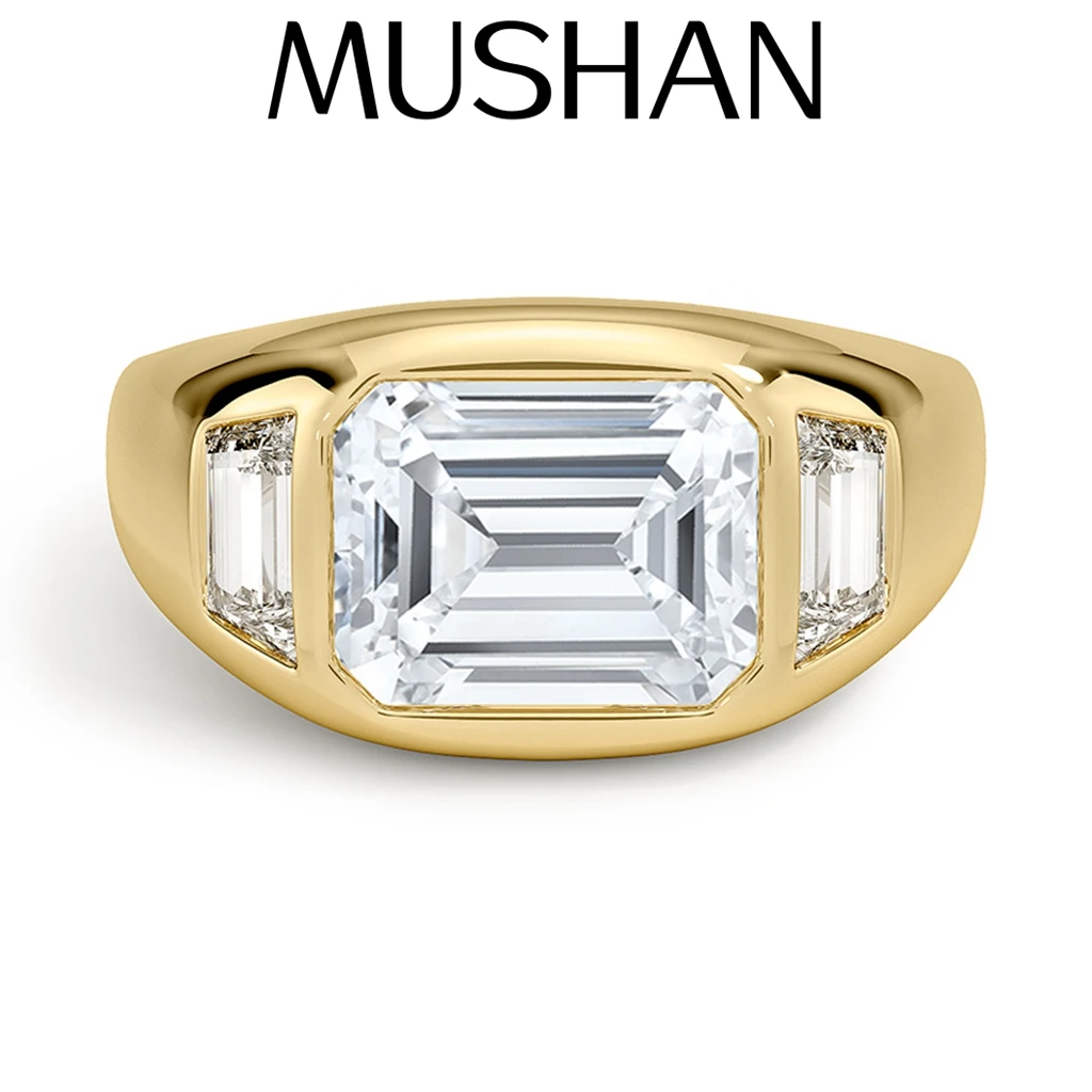 MUSHAN Custom Jewelry 925 Sterling Silver Ring Moissanite D Color VVS1 Luxury Gift Inlaid 925 Sterling Silver Rings Diamond