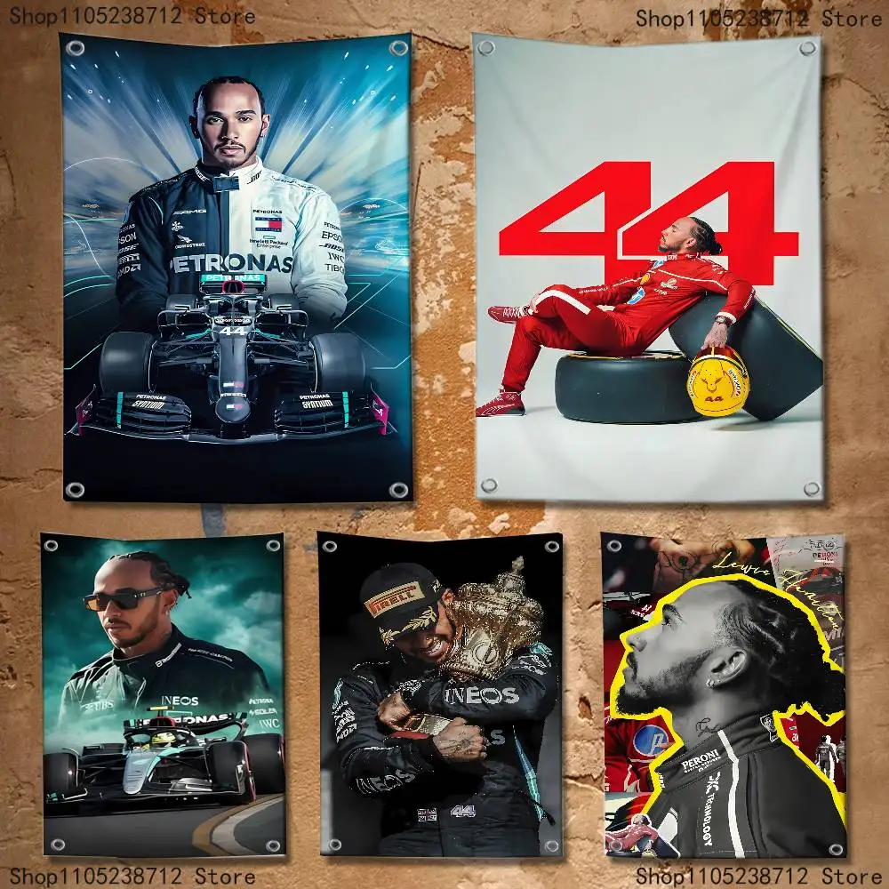 Racing 44 L-Lewis H-Hamilton bandera tapiz Banner para dormitorio al aire libre sala de estar restaurante Bar decoración de pared fiesta