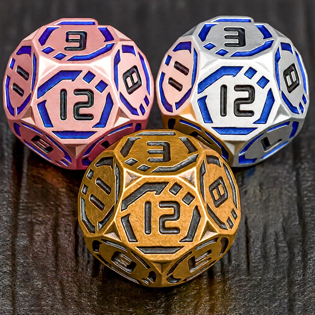 

7PCS Ancient Gold Striped D20 DND Metal Dice Set D and D Dungeon and Dragon Pathfinder D+D Polyhedral Role Playing Game D&D Dice