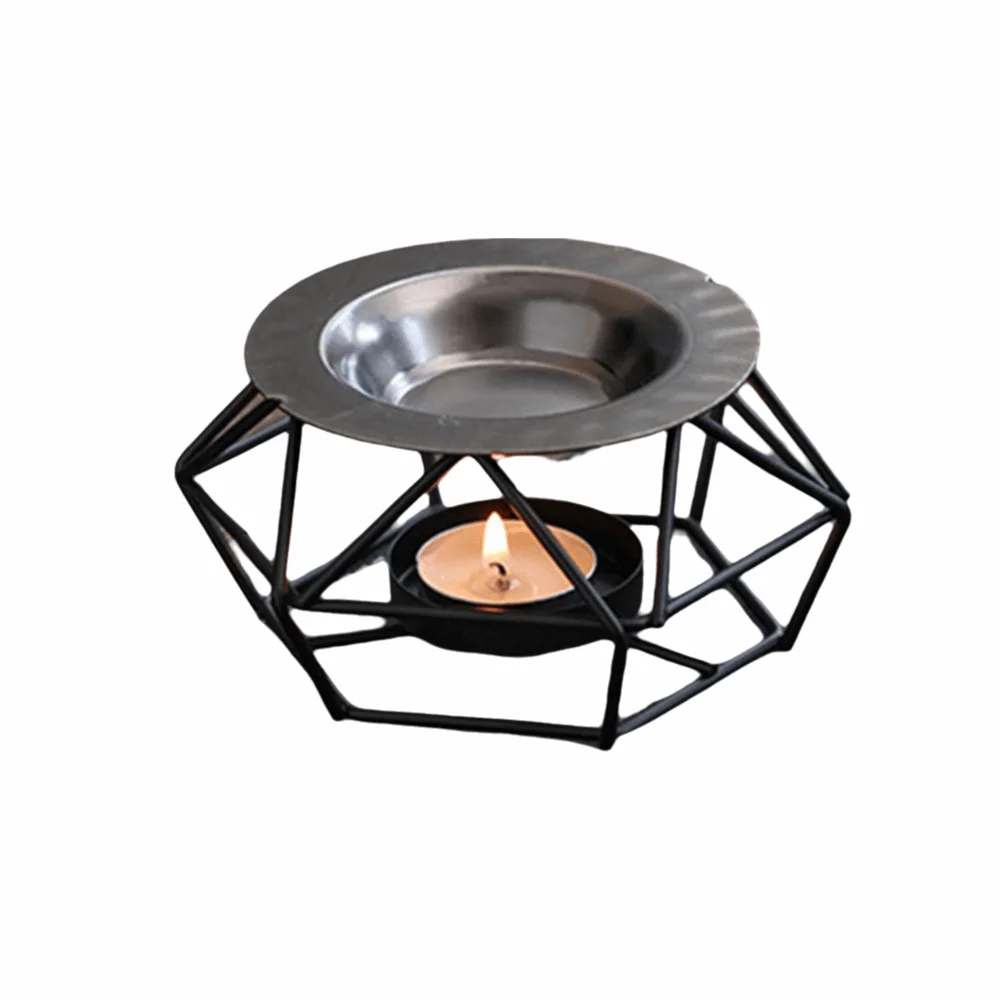 

Creative Essential Oil Warmer Polygon Portable Metal Incense Burner Decorative Candle Holder Candle Heating Holder Home Decor