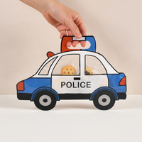 5/10/20Pcs Truck Excavator Candy Gift Bag Police Car Construction Cookie Snack Zipper Bags Kids Birthday Party Decor Supplies