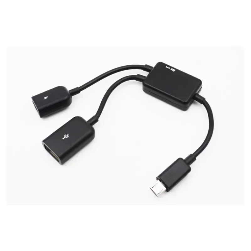 2 in 1 Micro USB OTG Cord Hub Power Adapter Cable for Cellphone Tablet Computer Micro USB OTG Converter Cord