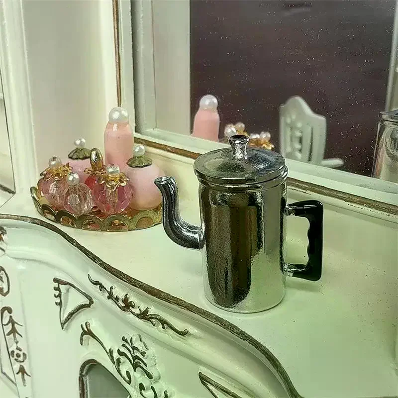 1:12 Leuke Poppenhuisminiaturen Ketel Met Deksel Modellen Keuken Accessoires Voor Poppenhuis Decor Kids Fantasiespel Speelgoed DIY Geschenken