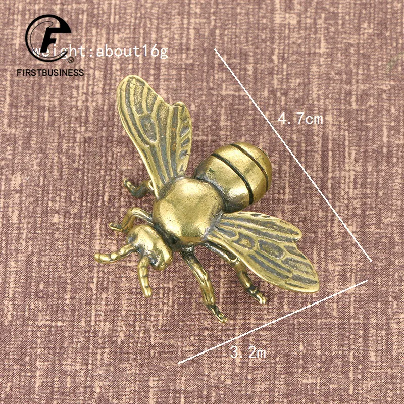 Solid Brass Insect Honeybee Figurines Miniatures Tea Pet Funny Beetle Crafts Collection Desktop Small Ornaments Home Decorations