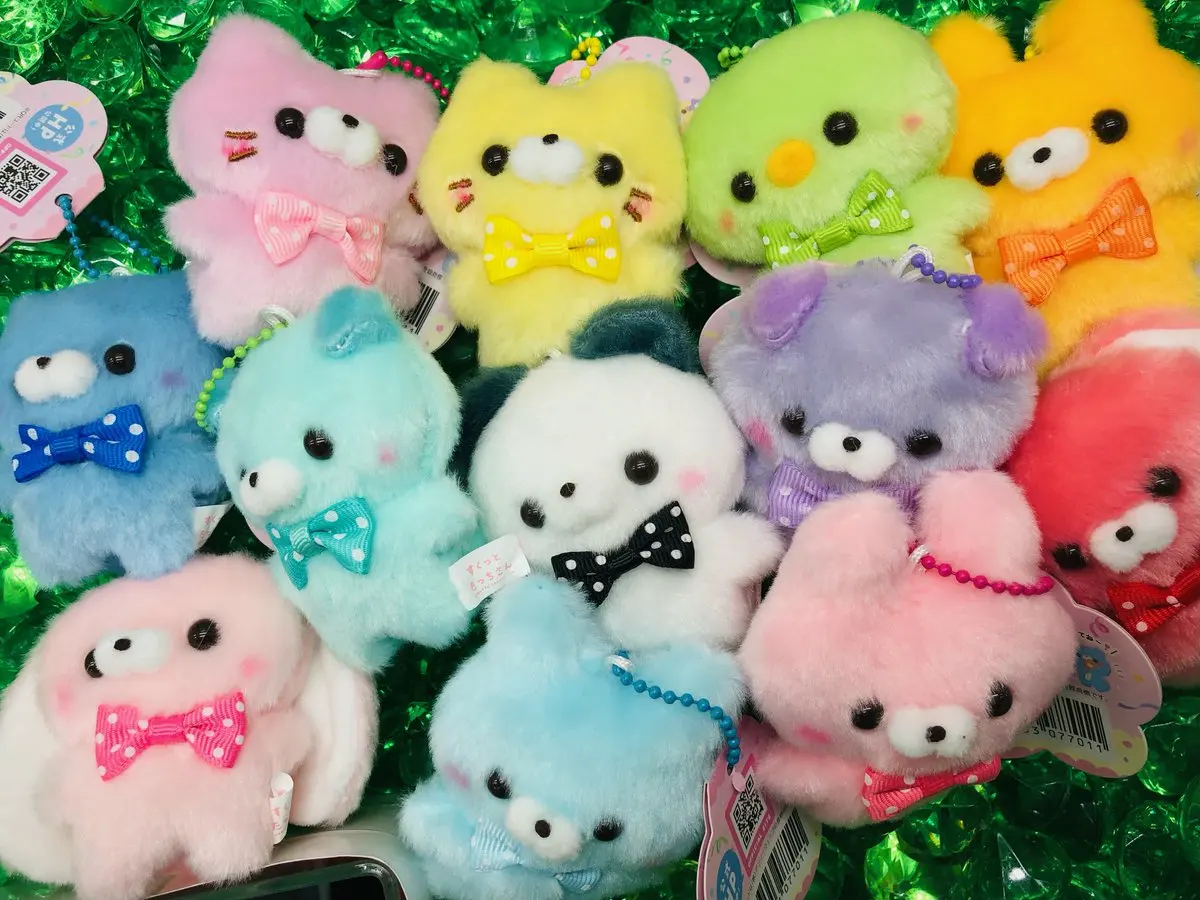 Yell World Sukuttotchi-san ~Oshioshikara~ stuffed toy cute kawaii rabbit cat bear otter plush dolls fruit bow tie ball chain