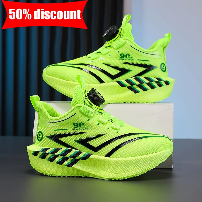 

Children Sports Shoes Outdoor Soft Elastic Training Boys Girls Casual Running Shoes Breathable Mesh Cushioned Athletic Shoes