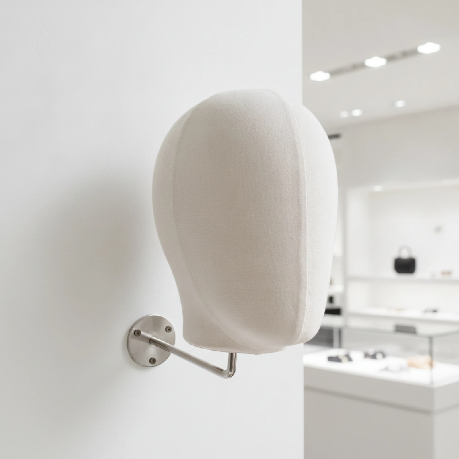 Wall Mannequin Head Space-Saving Wall Mounted Hairpiece Stand Mannequin Head with Hook Professional Hanging Hairpiece Stand