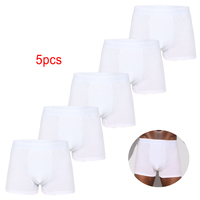 5pcs Pack White 2024 Men Panties Polyester Underwear Male Brand Boxer And Underpants For Homme Luxury Set Shorts Box Slip Kit
