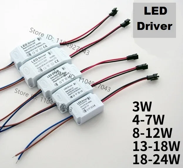 LED Driver Constant Current Wide Voltage 90-265V 1-3W 4-7W 8-12W 13-18W 18-24W Power Supply For LED Downlight Ceiling Light