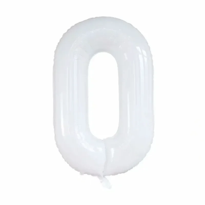 40 Inch White Digital Foil Helium Balloons 0-9 Birthday Baby Shower Kid Boy Toy Wedding Decorations Big Size Party Supplies