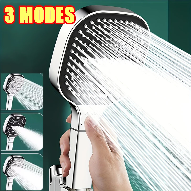 Shower Accessories Super Large Panel 13cm Shower Arm 3 Modes High Pressure Adjustable Massage Shower Head Filter Bathroom Tool