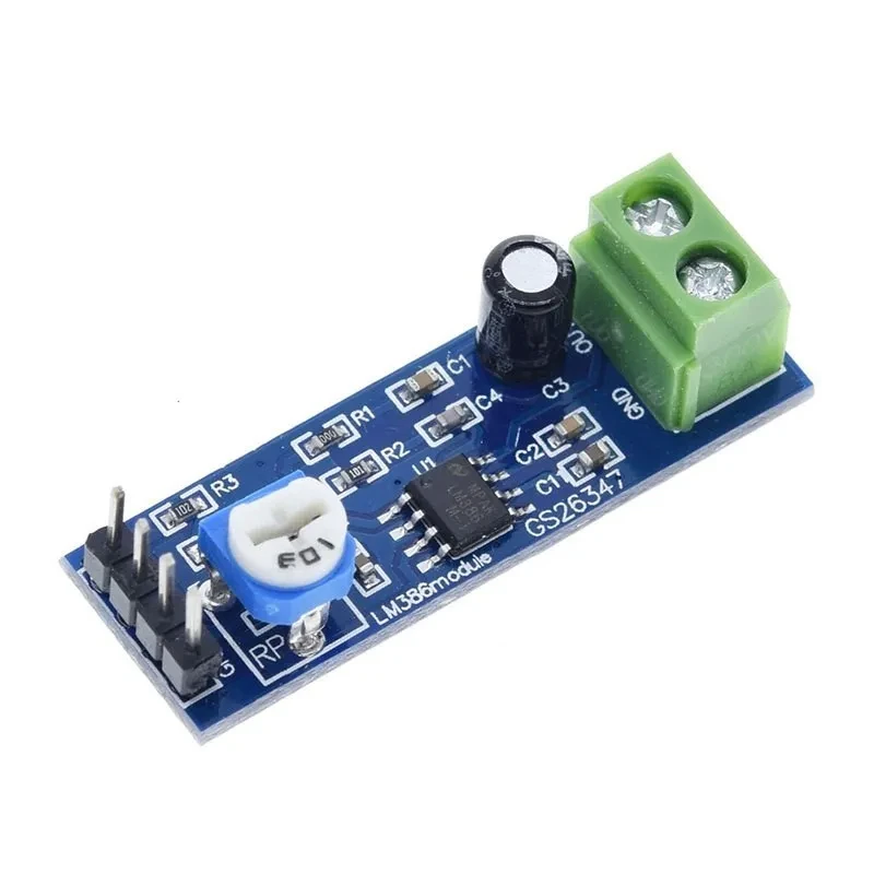 LM386 Audio Power Amplifier Module 200 Times Gain Amplifier Board Mono Power Amplifier 5V-12V Input DIY