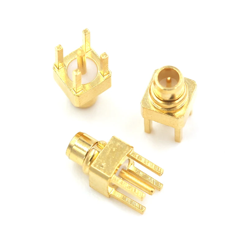 MCX MMCX Male/Female Jack Connector PCB Mount With Solder Straight Right Angle 90 Degree Goldplated 3 Pins Connector