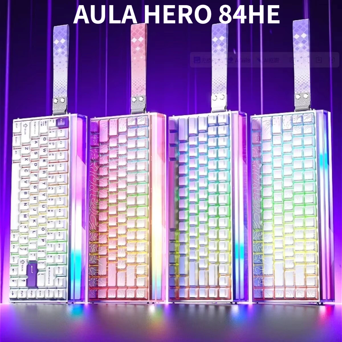 AULA HERO 84HE Mechanische Gaming-Tastatur, kabelgebunden, RGB, Hot-Swap-Sport, magnetische