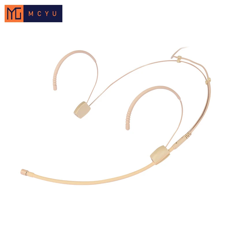 Headset Beige Wired Condenser Microphone Hidden Wireless Transmitter Amplifier Micofone for Shure for AKG for Sennheiser Adapter - Image 2