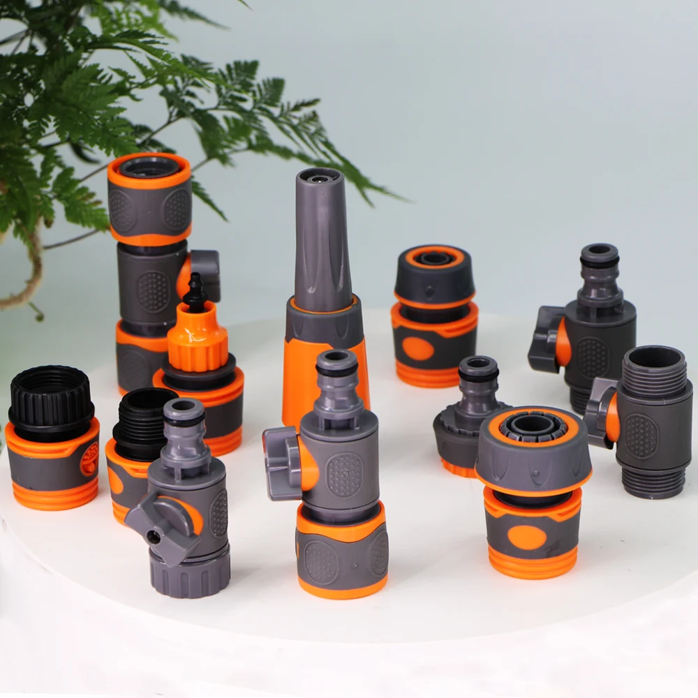 1/2 3/4'' Gardening Hose Quick Connectors Rubber Plastic Coupler Pipe Water Adapter Repair Joint Irrigation Car Washing Fittings