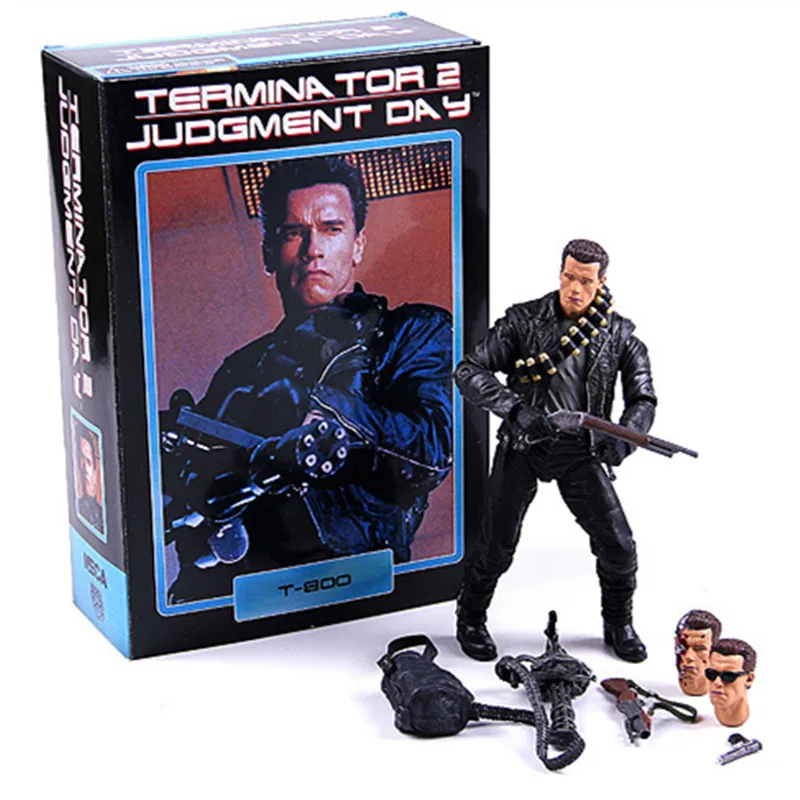 NECA Terminator 2 hari penilaian T-800 7 "koleksi Action Figure