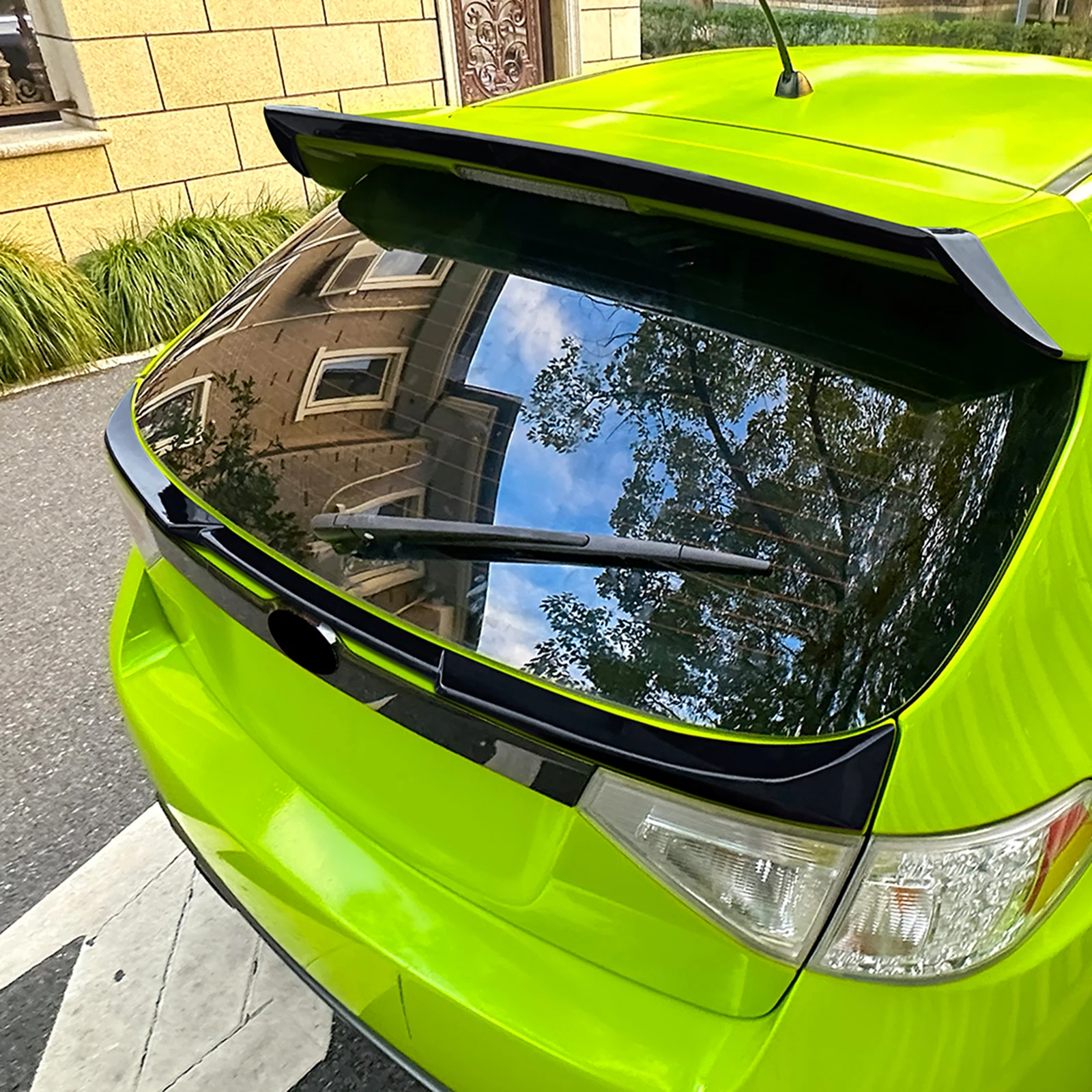 الجناح الأوسط سبويلر الجذع الخلفي غطاء مركز الذيل الشفاه الكسوة لسوبارو امبريزا GRB WRX STI هاتشباك 2008-2014 #6