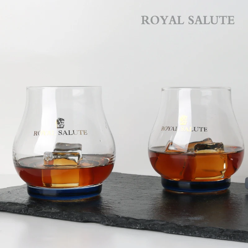 ROYAL SALUTE Whiskey glass Pot-bellow Blue distilling glass Wine glass Liqueur glass Cognac glass XO Brandy glass