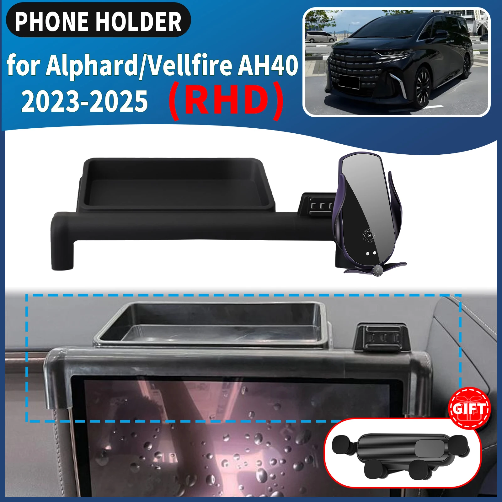 

for Toyota Alphard Vellfire 40 AH40 2023-2025 RHD ​​​​Car Phone Holder Mount Vehicle-Specific GPS Navigation Easy Installation