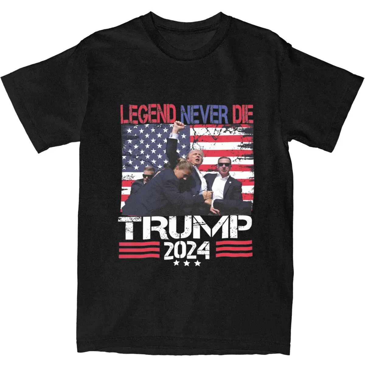 Trump Assassination Attempt T-Shirt Trump Fight 2024 Trendy T Shirts Short Sleeves Streetwear Tops Beach Cotton O-Neck Clothes