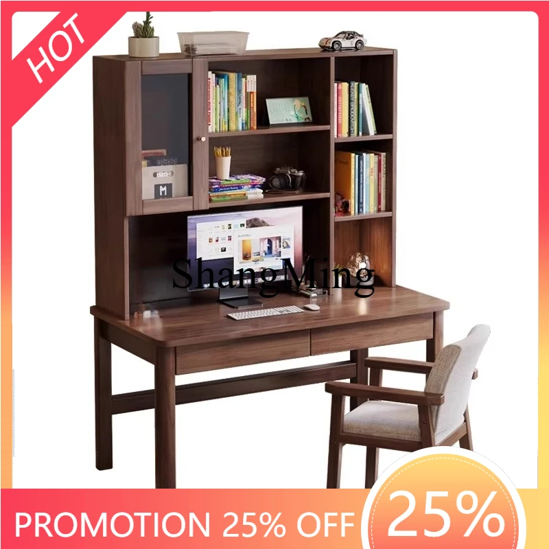 

ZYY Exquisite Advanced Solid wood study living room bookcase combination study table bedroom simple modern computer desk