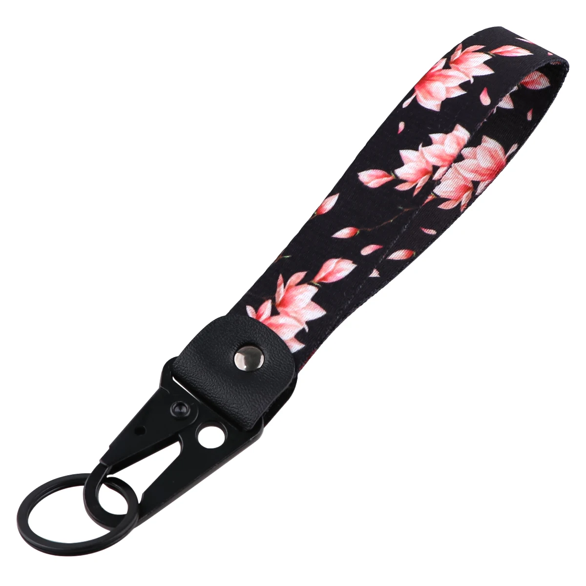 Cherry Blossom Short Phone Rope Wrist Strap Lanyard for Keys Bracelet Keychain Key Ring Car Motorcycle Keychain Accessories