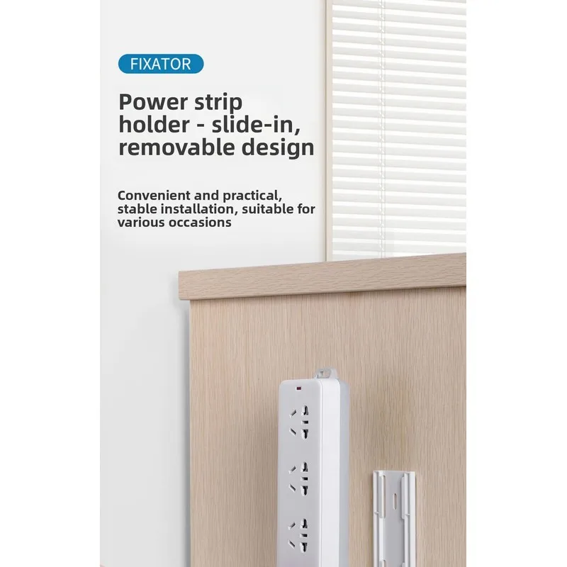 Vimfix Power Strip Holder Wall Mount No Drilling Outlet Organizer Cable Management for Router Surge Protector Under Desk