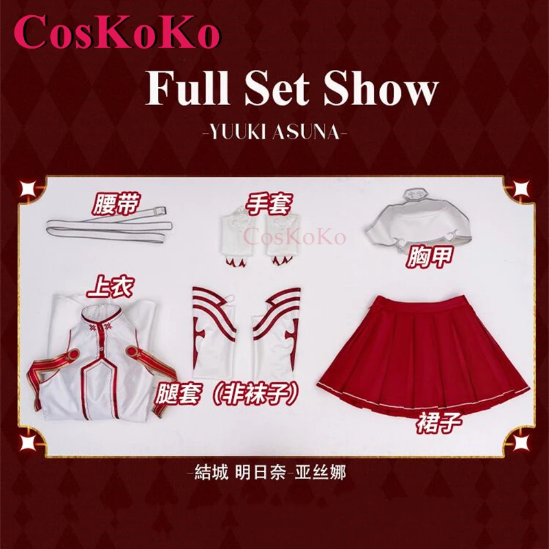 CosKoKo Yuuki Asuna Cosplay Costume, Anime Sword Art Online, Doux, Élégant, Uniforme, Ensemble Complet, ixd'Halloween, Vêtements Py Play, Nouveau