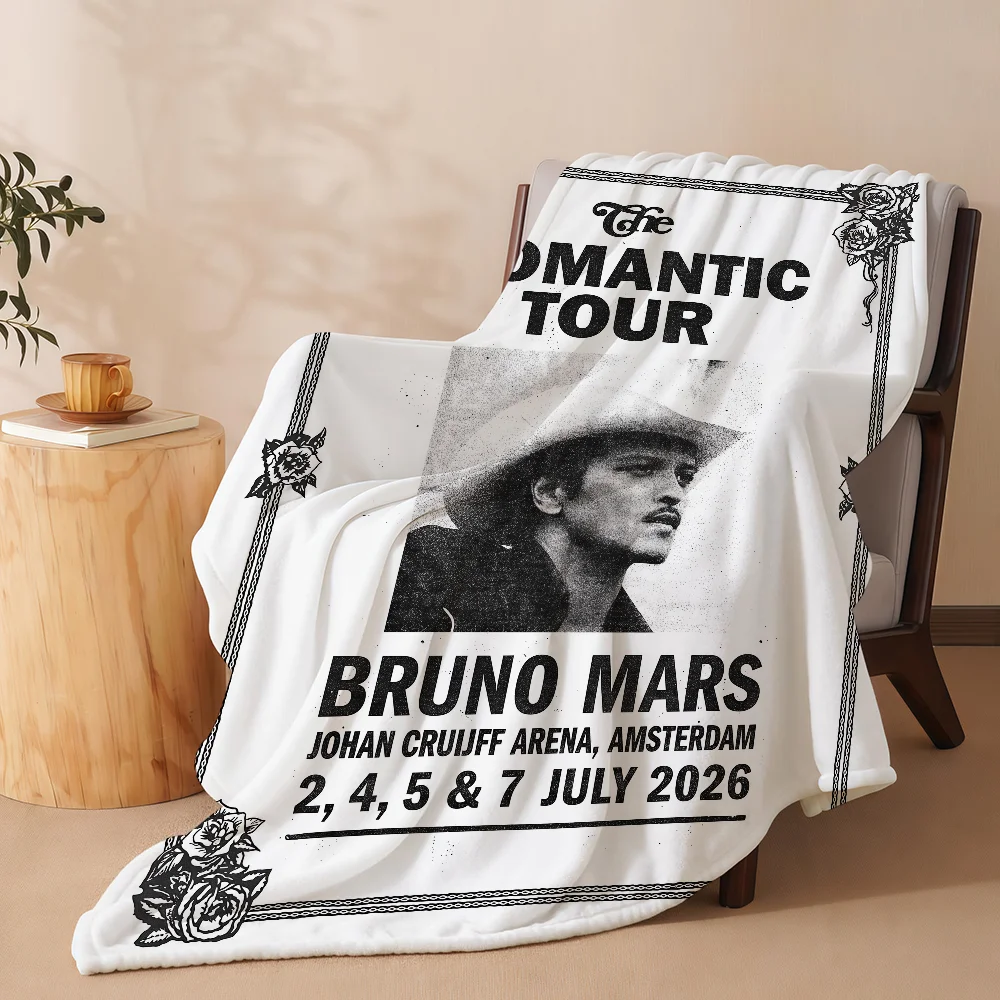 Singer B-Bruno Mars Blanket Soft Warm And Thick Perfect For Bedroom Living Room Bed Sofa Camping Picnic Office Gift