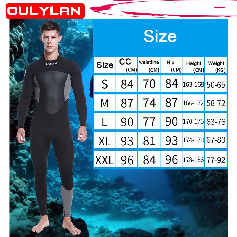 

2023 New Full Wetsuit Men 1.5 mm Wet Suits Neoprene Surfing One Pices Diving Suit Snorkeling Long Sleeves Winter Spring Swimsuit