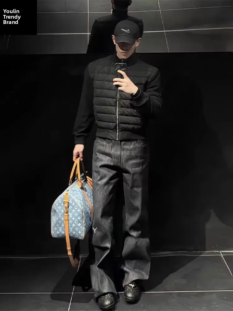 

Мужские джинсы Bla A-Line Original Denim, зимние, в американском ретро-стиле, крутые, с удлинением ножей, микро-клеш, прямой крой, повседневные