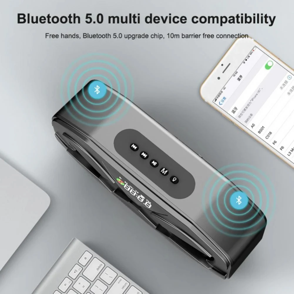 360 ° サラウンドエフェクトスピーカー,デュアルスピーカー,多機能,ポータブル,家庭用および寝室用