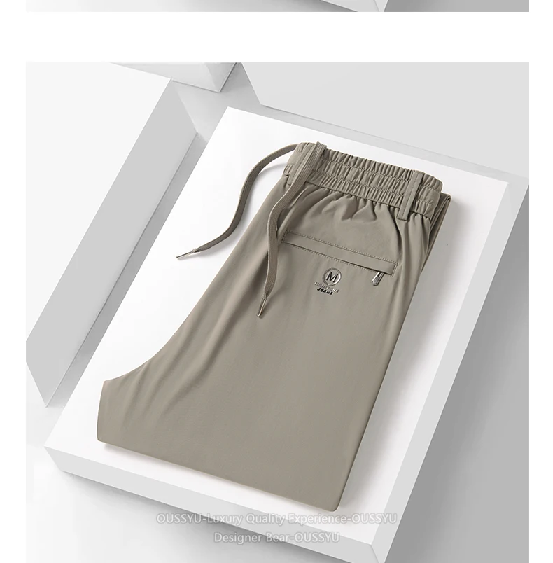 Hochelastische Herrenhose mit Vier-Wege-Stretch, Lässige Slim-Fit-Jogginghose mit Elastischem Kordelzug, Atmungsaktive Hose in Übergrößen bis 5XL – Detail 13