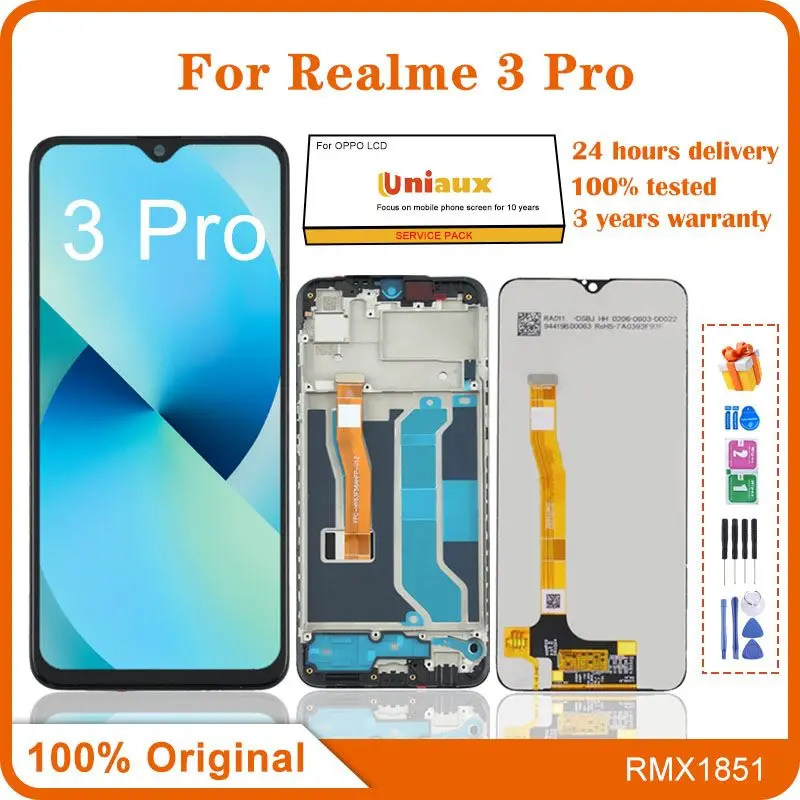 

6.3" Original For OPPO Realme 3 Pro RMX1851 LCD Display Touch Panel Screen Digitizer Assembly For Realme 3 Pro 3Pro LCD Screen